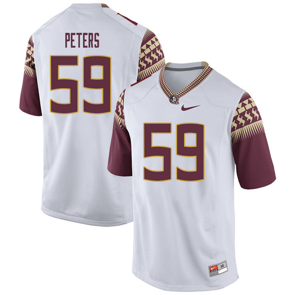 Men #59 Xavier Peters Florida State Seminoles College Football Jerseys Sale-White - Click Image to Close